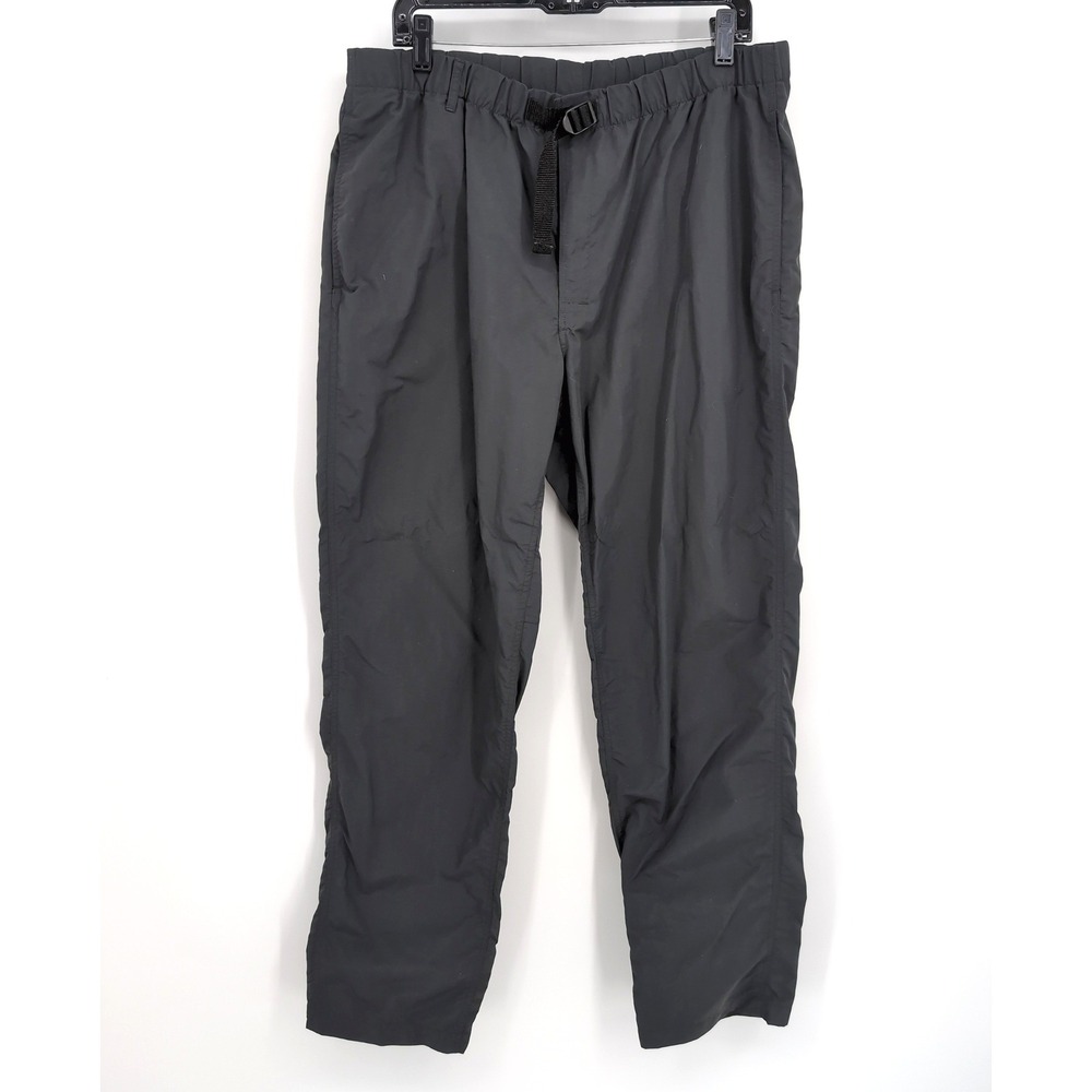 TravelSmith Pants Gray Nylon Elastic Waist Belted Hiking Outdoor Mens Large